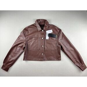 TRUTH Brown Faux Leather Short Jacket